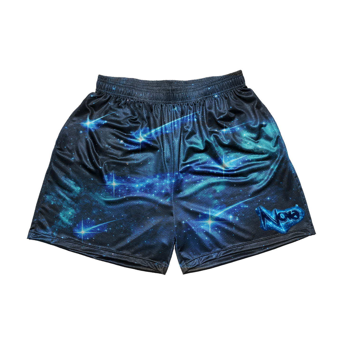 "Stellar Drift" Galaxy Mesh Shorts