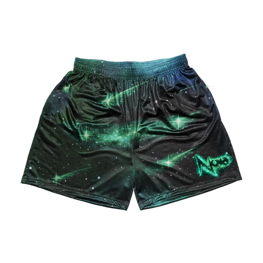 "Nebula Surge" Galaxy Mesh Shorts