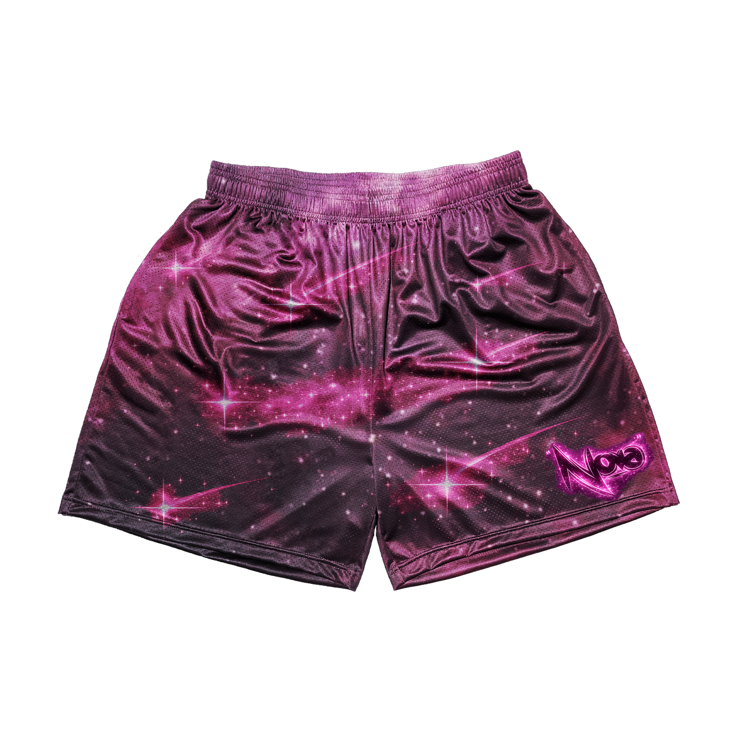 "Cosmic Bloom" Galaxy Mesh Shorts
